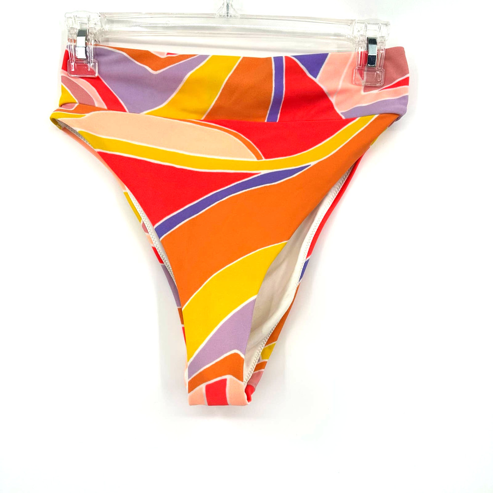 Aerie size Small‎ bathing suit bikini bottoms cheeky high cut yellow orange pink